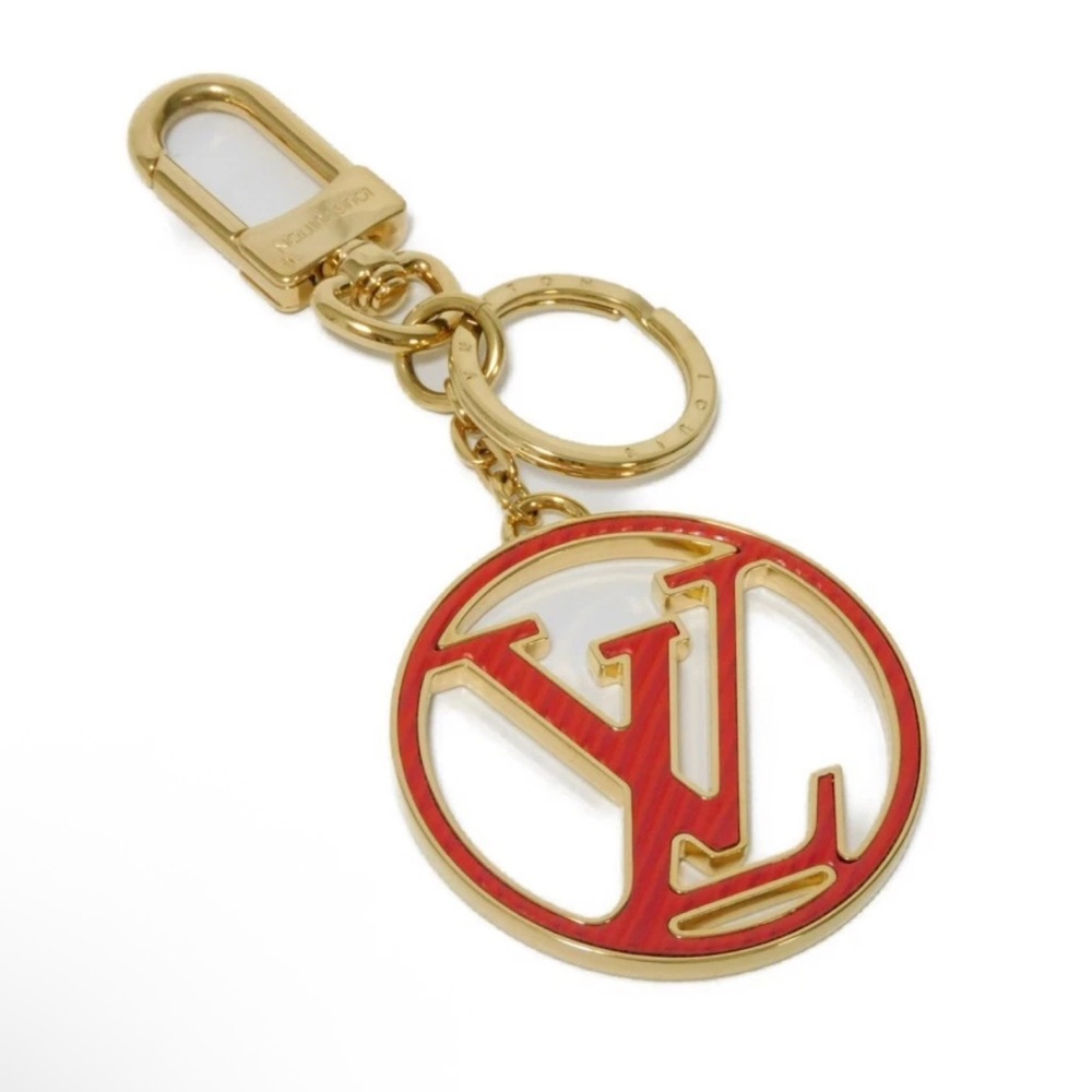 LOUIS VUITTON Portocle LV Circle key ring Rose Ballerine Bicolor w/ COA